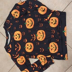Noracora Long Sleeve Halloween Jack O Lantern Pumpkin Top Blouse Size Small